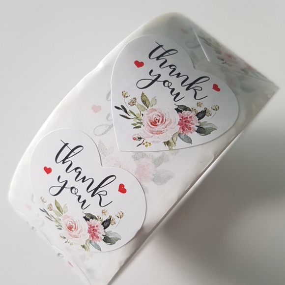 500 pcs Heart Thank You Stickers 1" inch - Picture 4 of 4